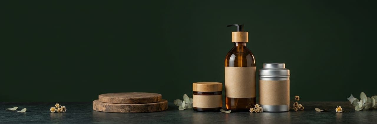 Envases de cosmética natural de marcas certificadas por Acene